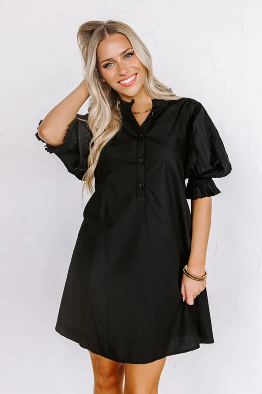 Talk Of The Town Mini Dress in Black sold by Impressions