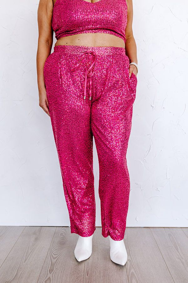 Alluring Avenue Sequin Pants in Fuchsia Curves sold by Impressions product image thumbnail 5