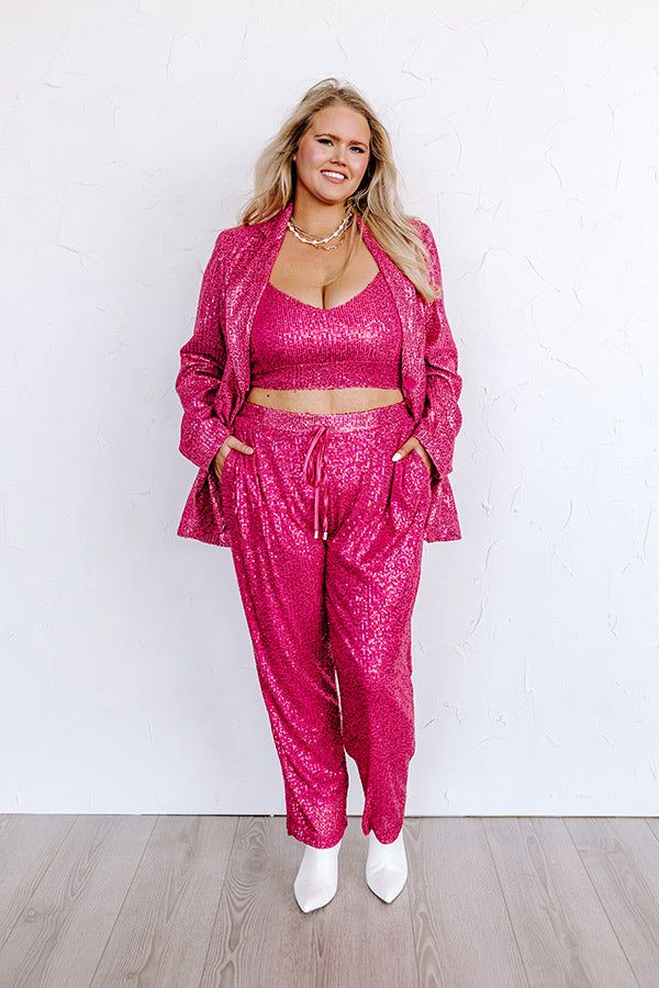 Alluring Avenue Sequin Pants in Fuchsia Curves sold by Impressions product image thumbnail 2
