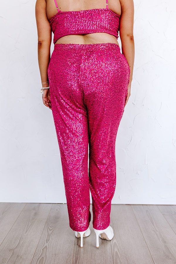 Alluring Avenue Sequin Pants in Fuchsia Curves sold by Impressions product image thumbnail 3