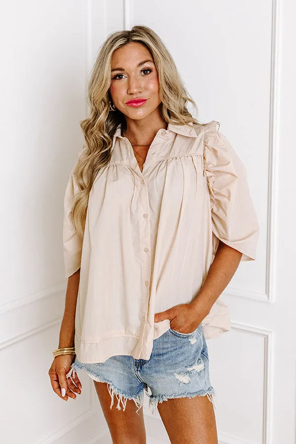 Paris Nights Button Up in Champagne sold by Impressions