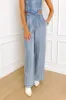 Downtown Dallas High Waist Chambray Pants sold by Impressions