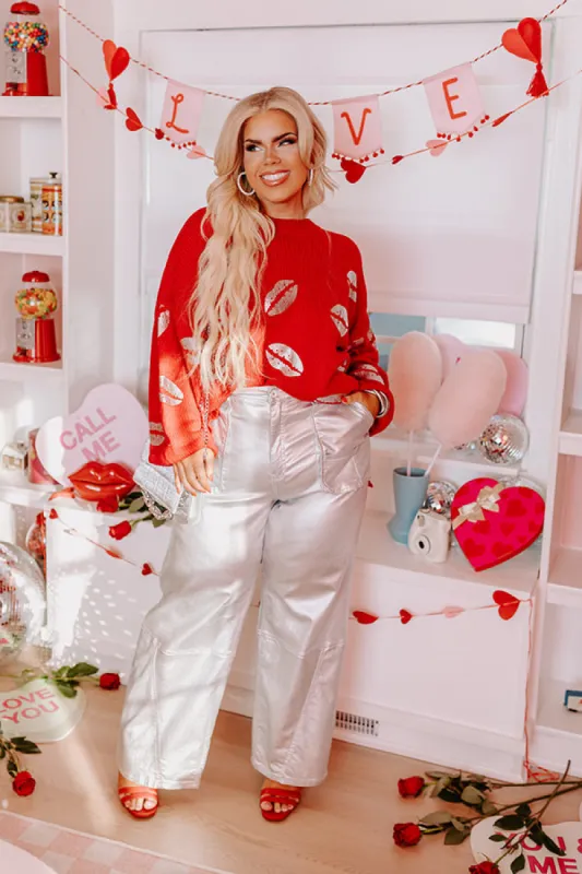 Sending Kisses Knit Sweater in Red Curves sold by Impressions