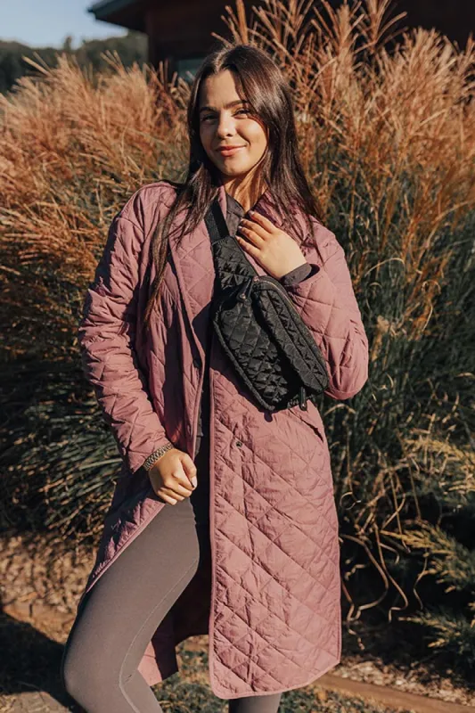 Chilly Wind Quilted Coat in Light Royal Plum sold by Impressions
