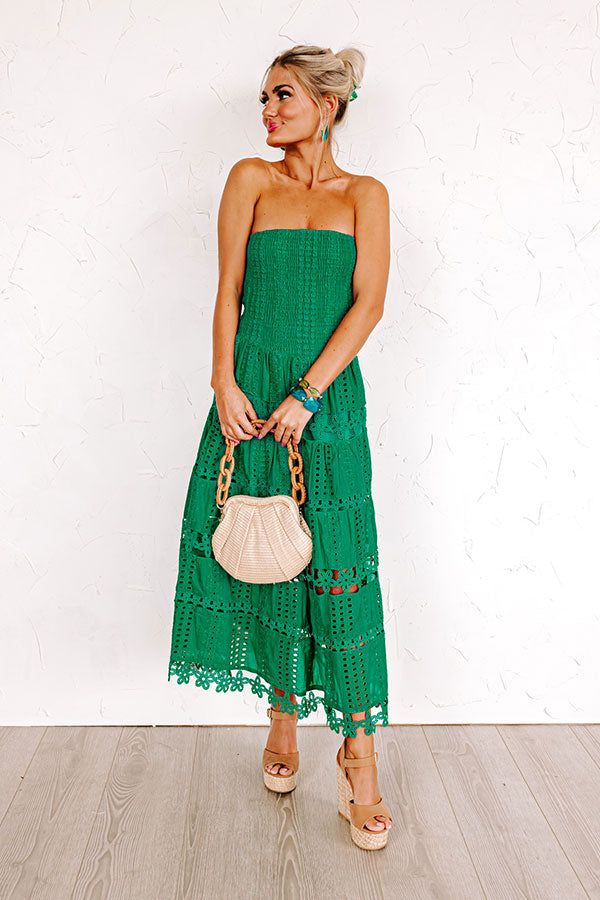 Every Hour Smocked Eyelet Midi sold by Impressions