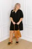 Summer Party Linen-Blend Mini Dress in Black Curves sold by Impressions