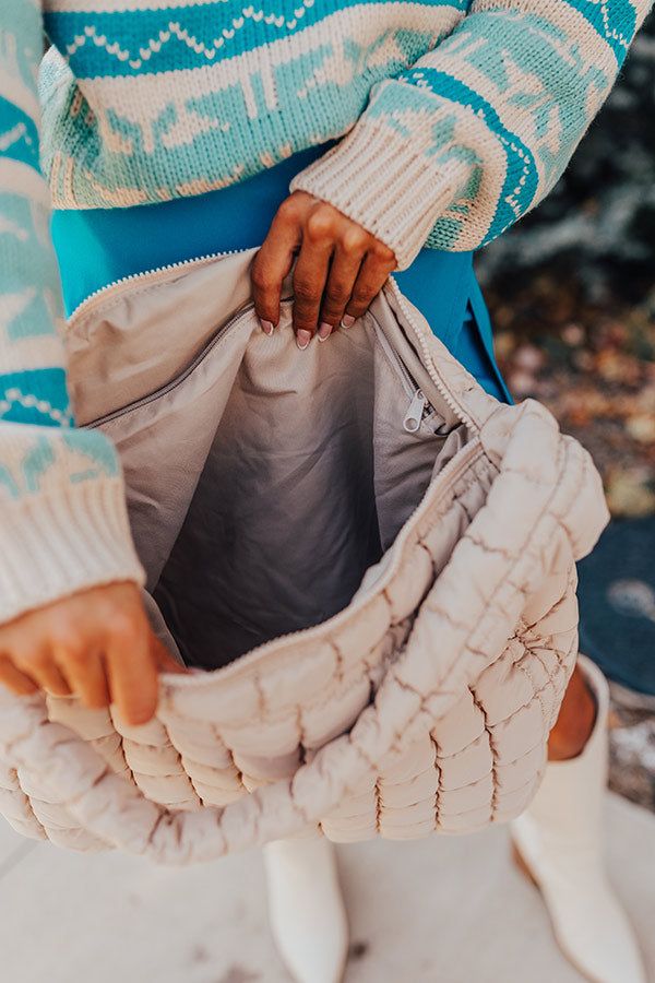 Travel Far Puffer Tote In Beige sold by Impressions product image thumbnail 3
