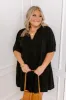 Summer Party Linen-Blend Mini Dress in Black Curves sold by Impressions