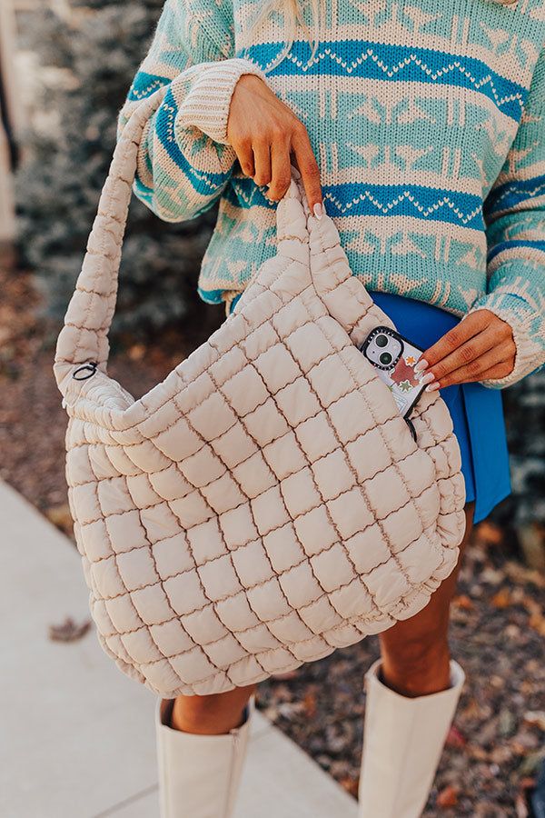 Travel Far Puffer Tote In Beige sold by Impressions product image thumbnail 2