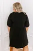 Summer Party Linen-Blend Mini Dress in Black Curves sold by Impressions