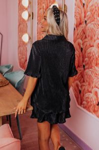 Tour The Town Pleated Top In Black sold by Impressions