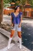 Stay Here Awhile Peplum Top In Navy sold by Impressions