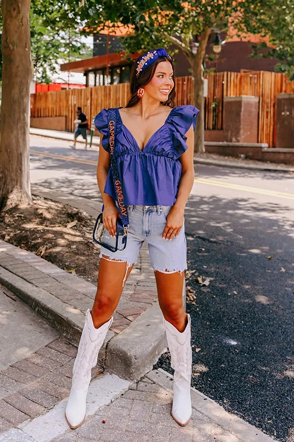 Stay Here Awhile Peplum Top In Navy sold by Impressions product image thumbnail 4