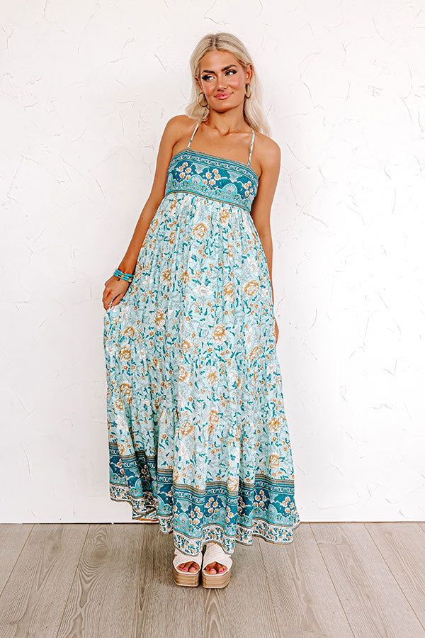 Everlasting Dreams Floral Maxi In Aqua sold by Impressions