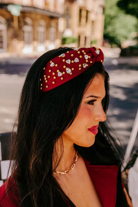 Effortless Radiance Embellished Headband In Wine sold by Impressions