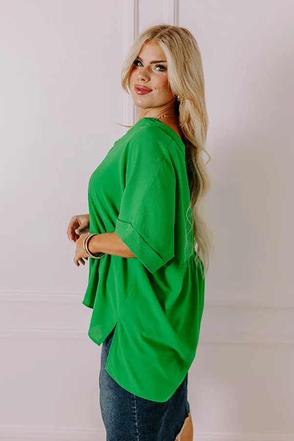 City Escape Shift Top in Kelly Green Curves sold by Impressions product image thumbnail 2
