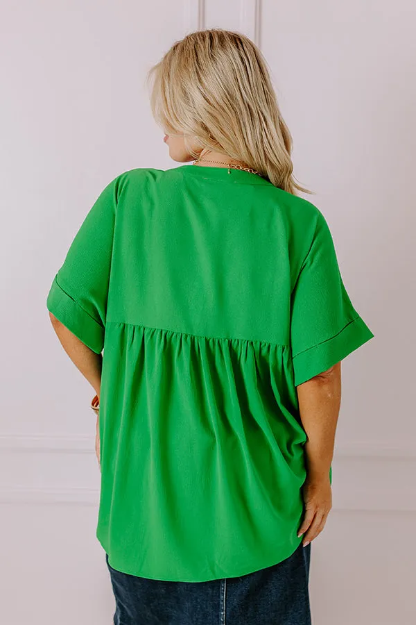 City Escape Shift Top in Kelly Green Curves sold by Impressions product image thumbnail 3