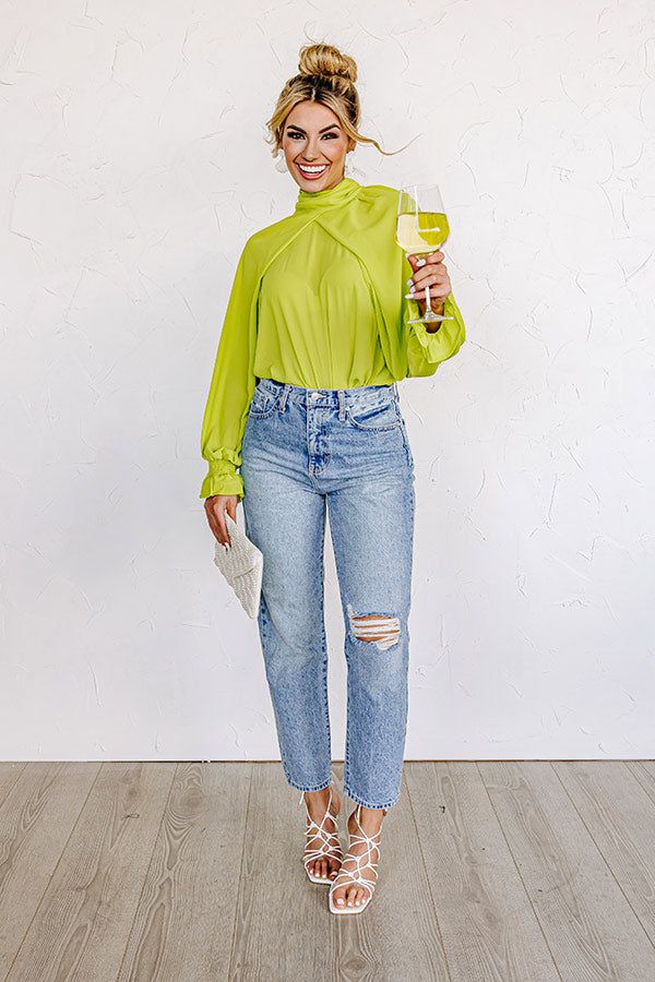 Sweetly Swaying Along Top In Lime Punch sold by Impressions