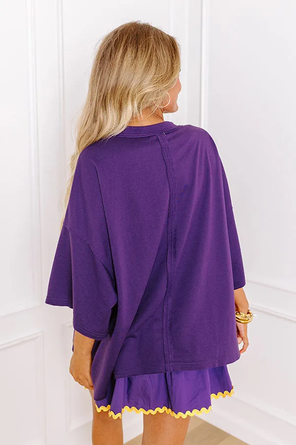 It's a Touch Down Sequin Oversized Tee in Purple sold by Impressions product image thumbnail 5