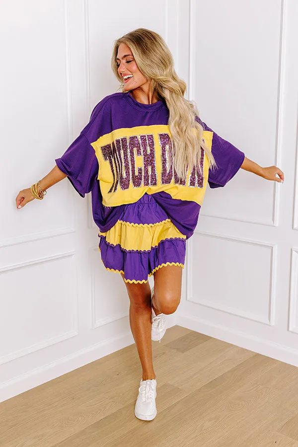 It's a Touch Down Sequin Oversized Tee in Purple sold by Impressions product image thumbnail 3