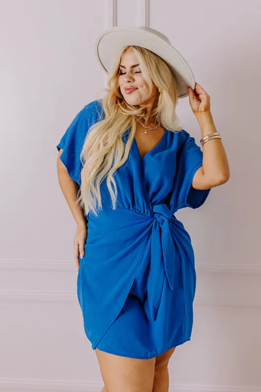 Possible Romance Mini Dress in Royal Blue Curves sold by Impressions