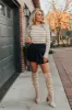 Effortless Elegance Embellished Top In Iced Latte sold by Impressions