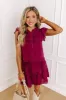 Classy Girl Button Up Top in Wine sold by Impressions