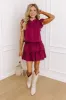 Classy Girl Button Up Top in Wine sold by Impressions