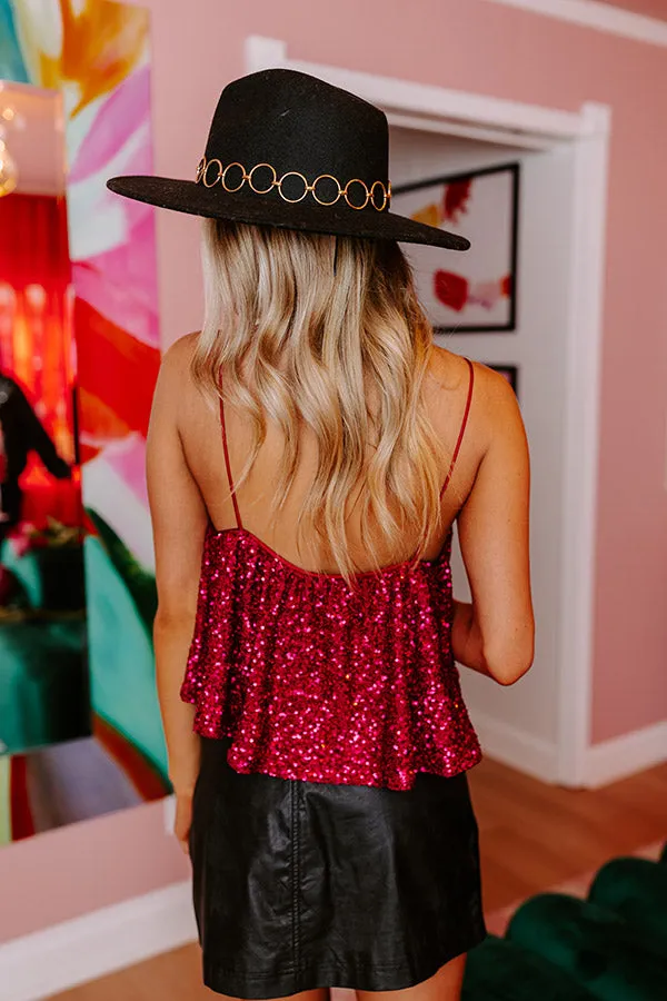 Dream Team Sequin Tank in Wine sold by Impressions product image thumbnail 3