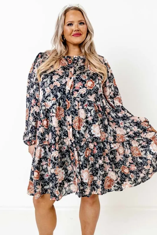 Simply Flourishing Floral Shift Dress Curves sold by Impressions