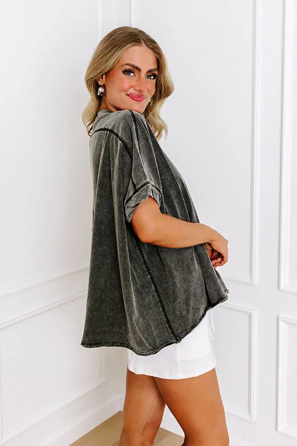 Effortless Vibes Mineral Wash Oversized Tee in Vintage Black sold by Impressions product image thumbnail 3