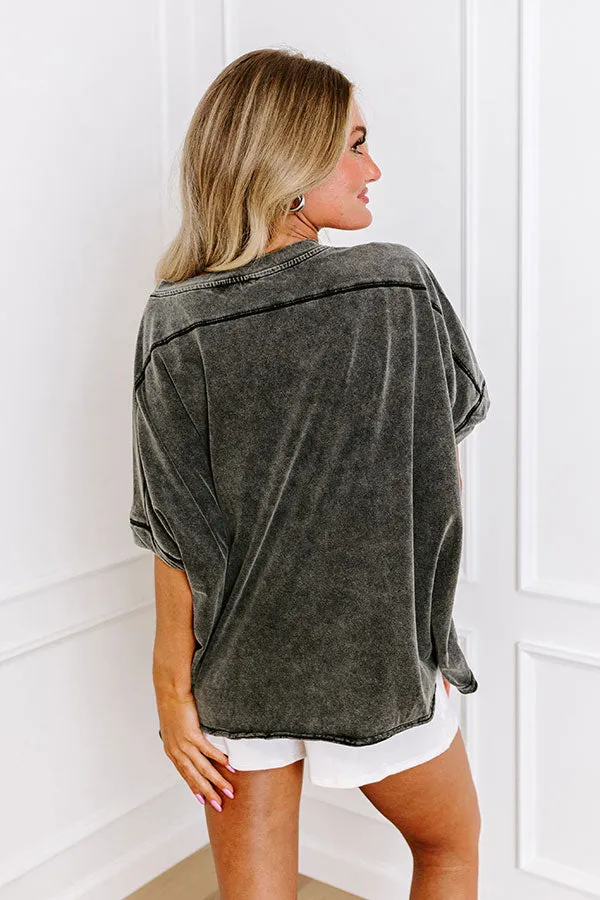 Effortless Vibes Mineral Wash Oversized Tee in Vintage Black sold by Impressions product image thumbnail 4