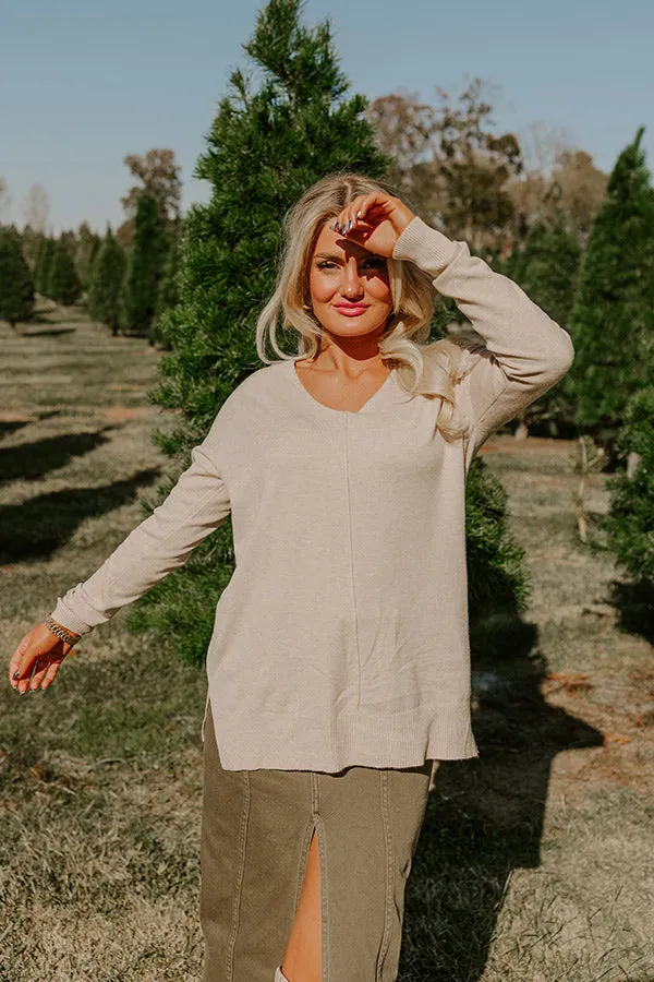 Fall Latte Shift Sweater in Beige sold by Impressions