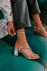 The Catalina Metallic Lace Up Heel In Silver sold by Impressions