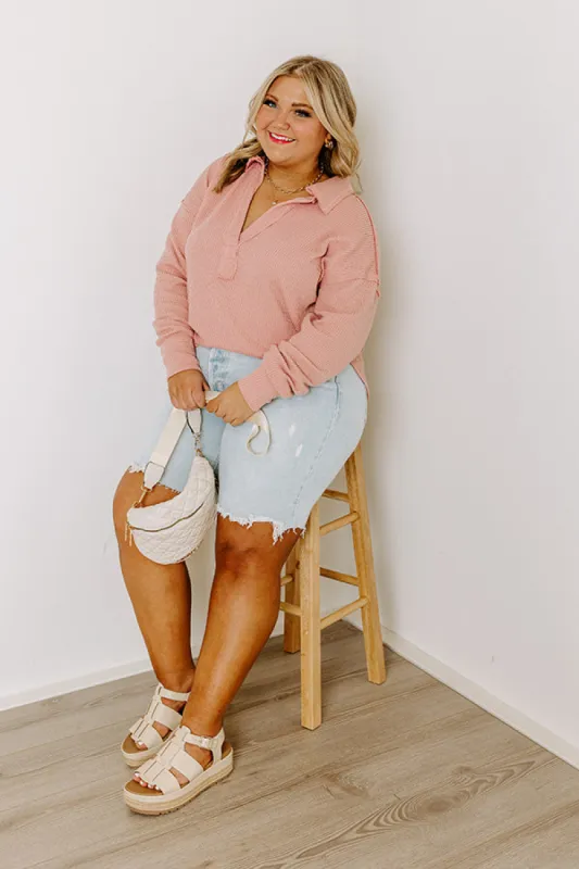 Coffee Run Cutie Shift Top in Light Blush Curves sold by Impressions