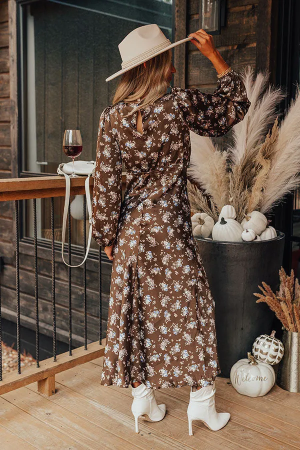 Original Dream Satin Floral Maxi In Martini Olive sold by Impressions product image thumbnail 4