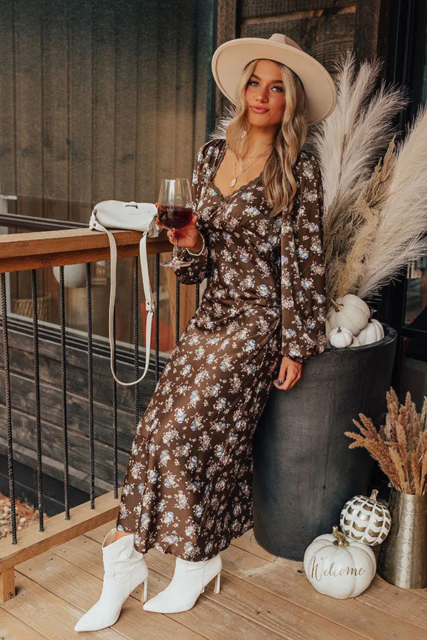 Original Dream Satin Floral Maxi In Martini Olive sold by Impressions product image thumbnail 5