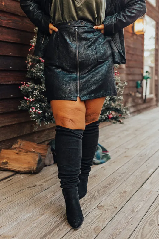 Bring The Party Faux Suede Skirt Curves sold by Impressions