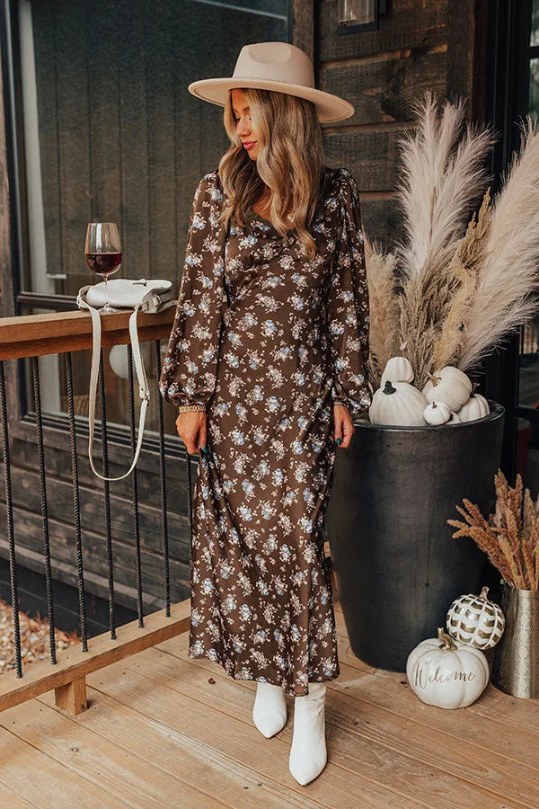 Original Dream Satin Floral Maxi In Martini Olive sold by Impressions product image thumbnail 3