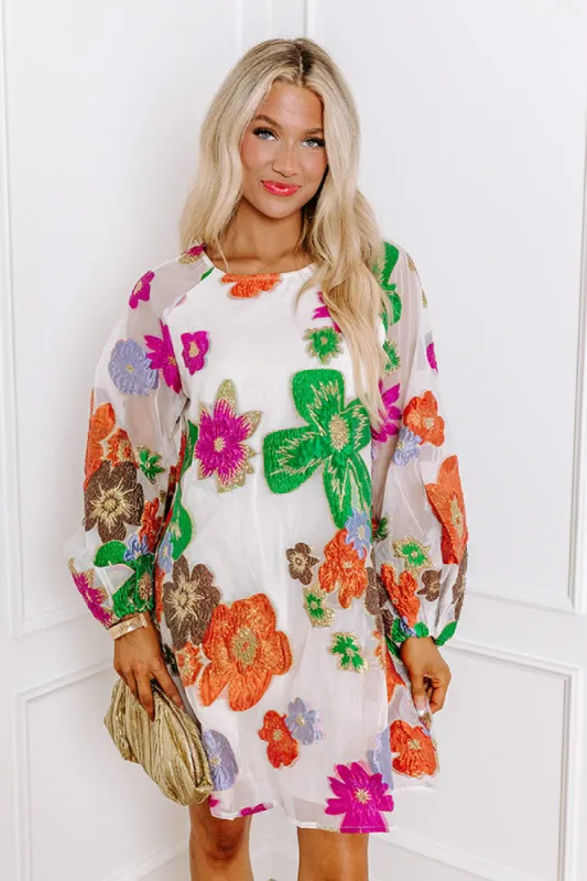 Brilliant Blooms Jacquard Mini Dress sold by Impressions