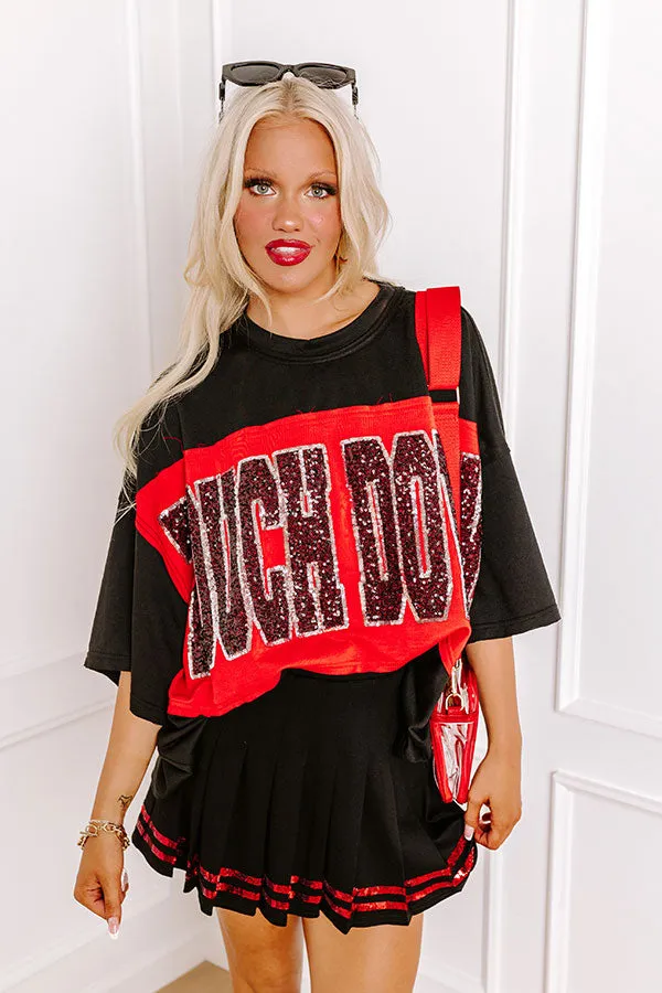 It's a Touch Down Sequin Oversized Tee in Black sold by Impressions product image thumbnail 2