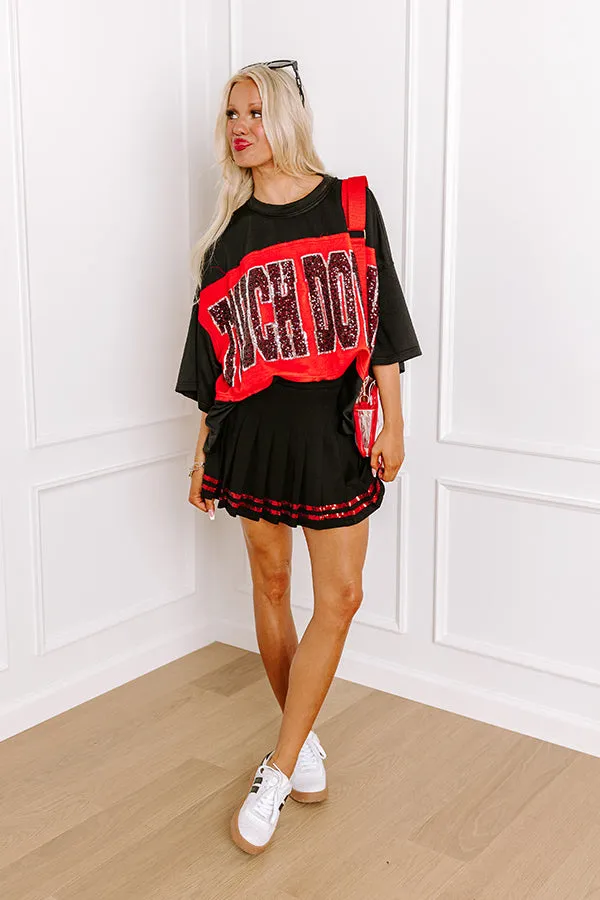 It's a Touch Down Sequin Oversized Tee in Black sold by Impressions product image thumbnail 3