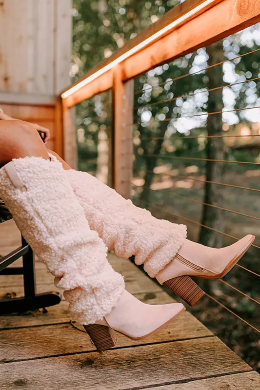 The Raelynn Sherpa Knee High Boot In Light Blush sold by Impressions