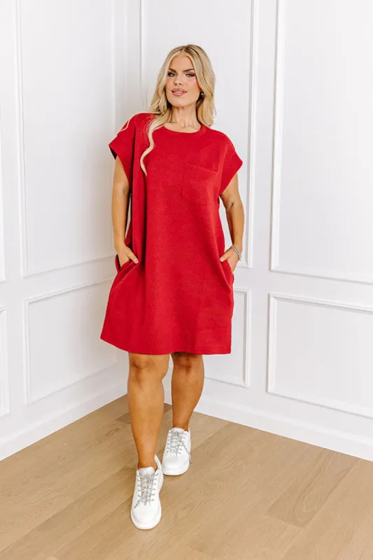 Sunny Days Shift Dress in Crimson Curves sold by Impressions