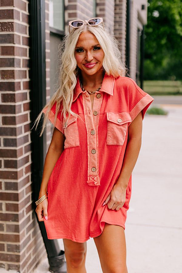 Wonderful Weekend Waffle Knit Romper in Tangerine sold by Impressions product image thumbnail 3