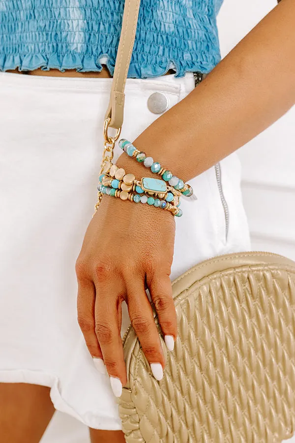 Daily Entertainment Stretch Bracelet Set in Turquoise sold by Impressions product image thumbnail 2