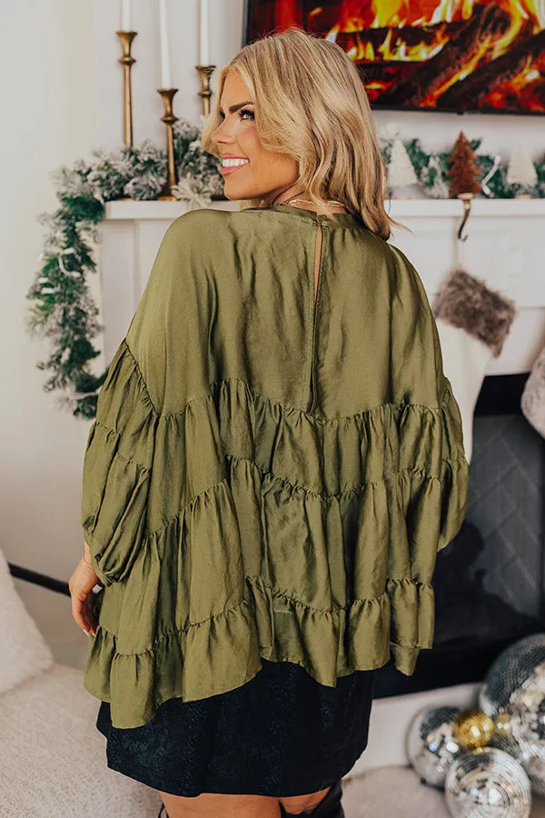 Swish And Sway Satin Top in Olive Curves sold by Impressions product image thumbnail 4