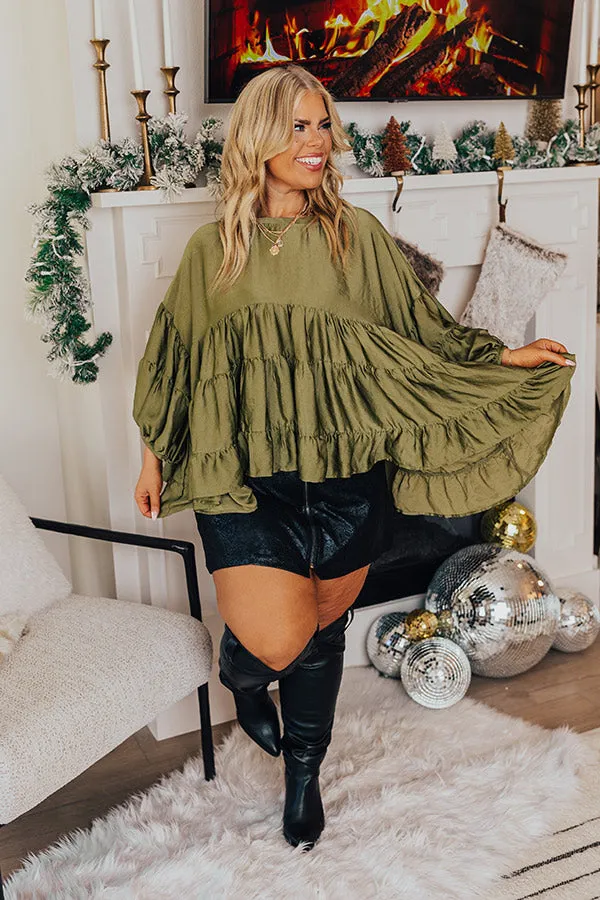 Swish And Sway Satin Top in Olive Curves sold by Impressions product image thumbnail 2