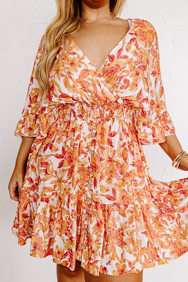 Love The Journey Floral Romper In Orange Curves sold by Impressions product image thumbnail 4