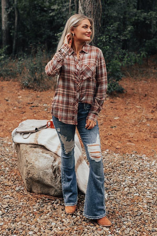 Gather Around The Fire Plaid Button Up sold by Impressions